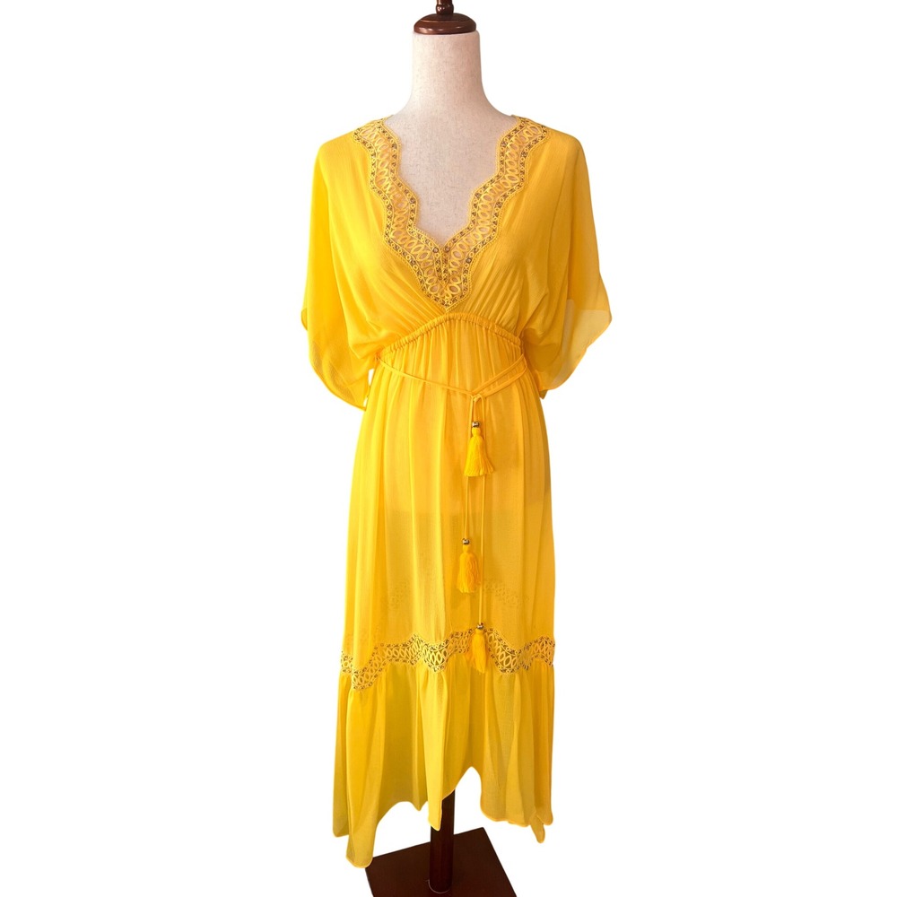 NWT Ramy Brook Opal Citron Coverup Maxi Dress $365 XS